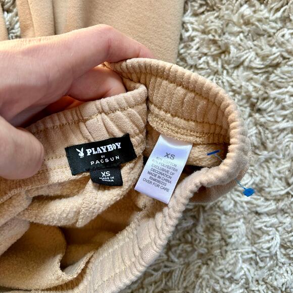 Playboy by Pacsun Beige Sweatpants Jogger Bunny Pants Women’s XS - Picture 6 of 8